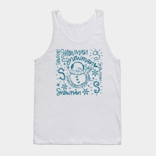 Snowman Word Art Tank Top